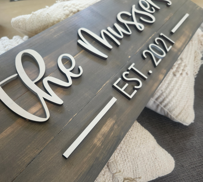 3D Last name Established Sign