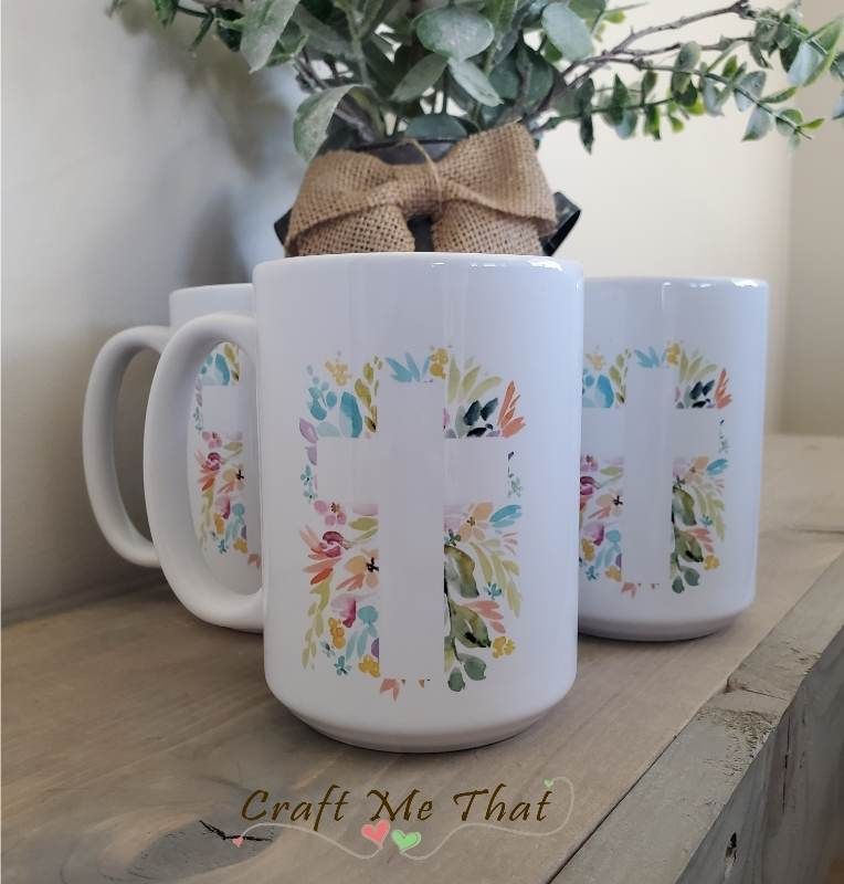 Floral Cross Mug