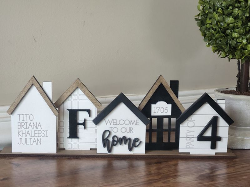 Family Standing House Centerpiece