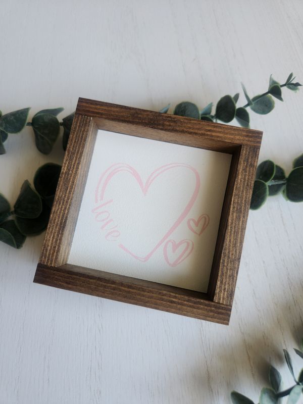 Love with 2 side hearts - PINK