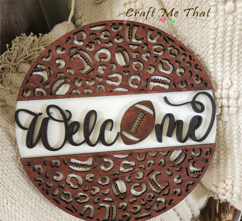 Football Themed 3D Welcome Sign