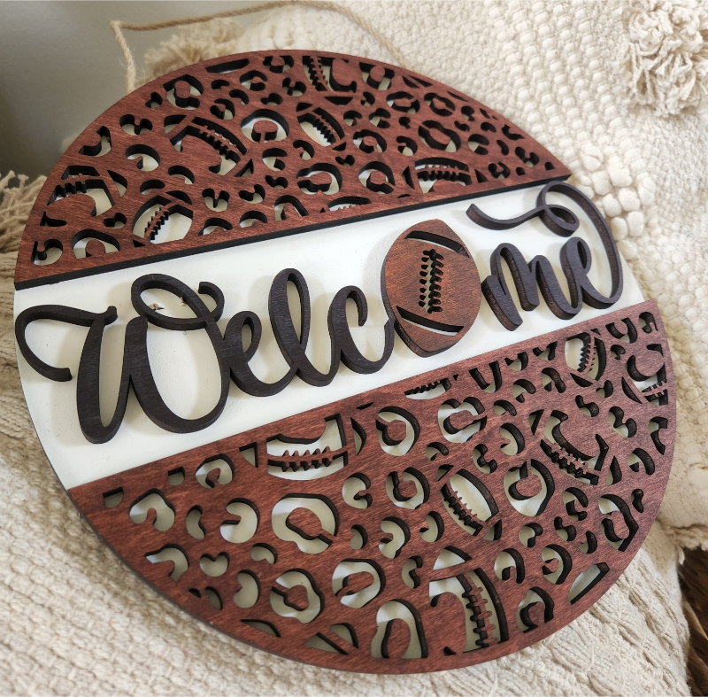 Football Themed 3D Welcome Sign