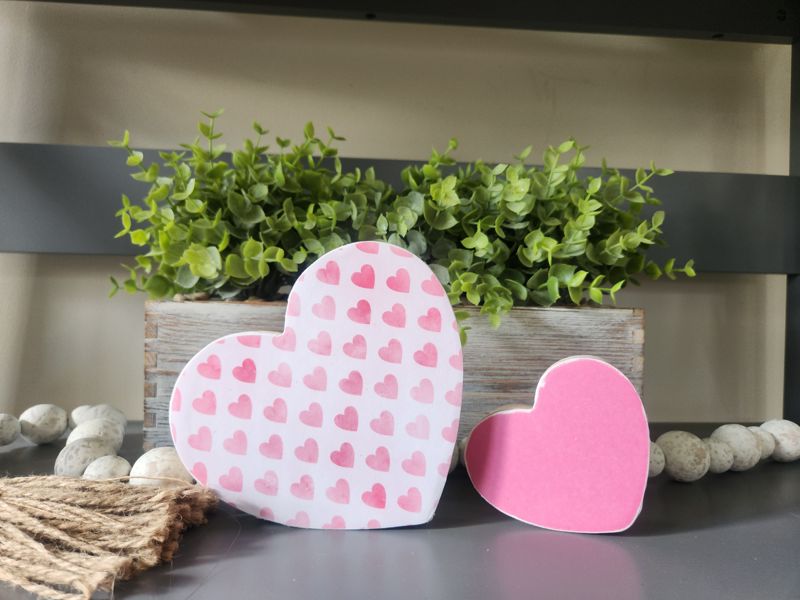Double Hearts Set - Pink Hearts Pattern