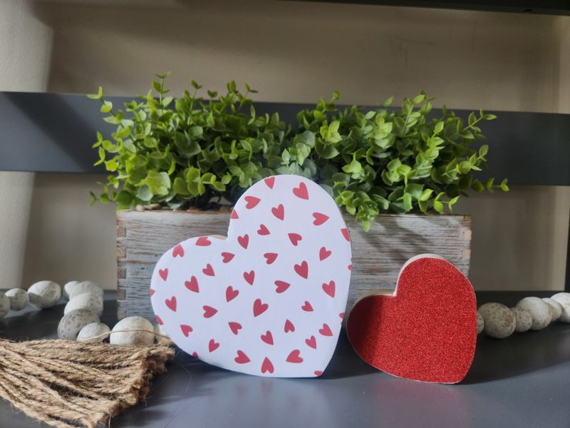 Double Heart Set - Red Heart Pattern