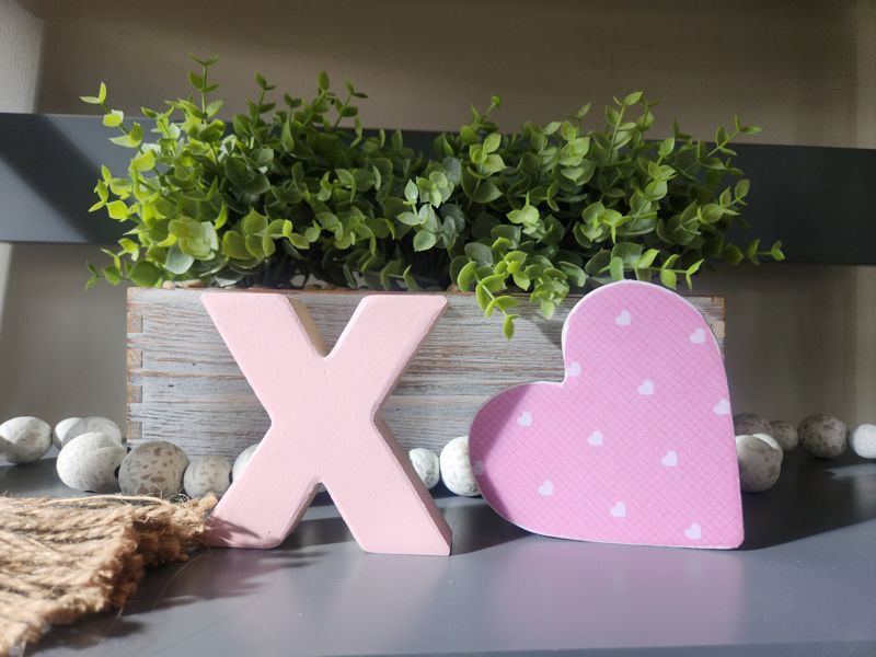 XO(heart) Set - Pink with White Hearts Pattern