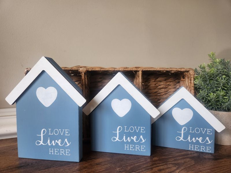Love Lives Here House - Blue color