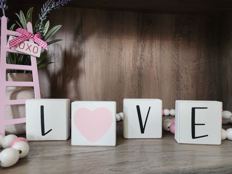 LOVE Free Standing Block Set - Heart and Shamrock