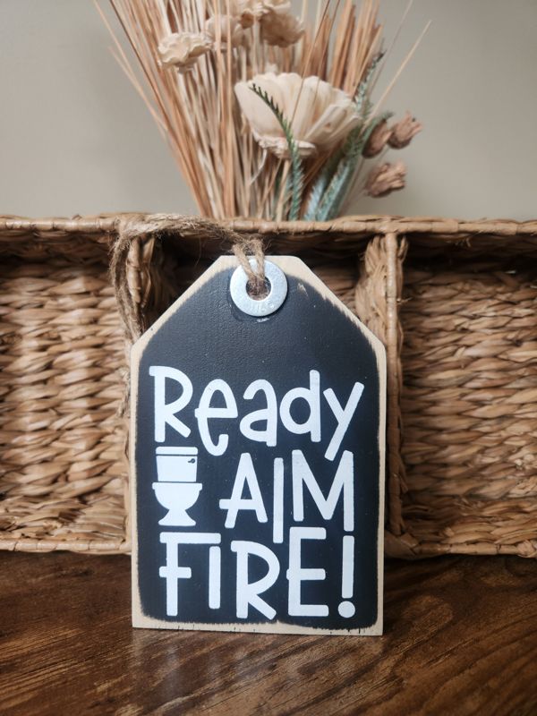 Read Aim Fire Wood Tag/Sign
