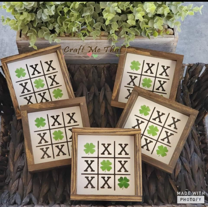 Tic Tac Toe with Shamrock