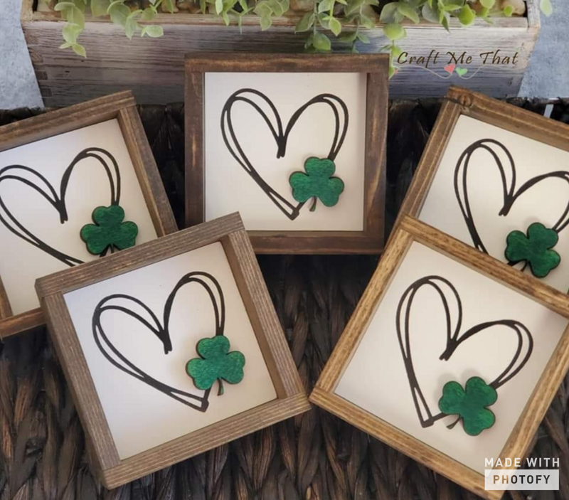 Heart with 3D Shamrock