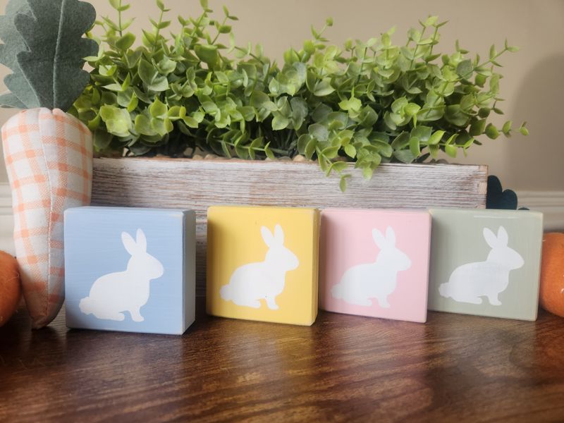Bunny Silhouette Mini Sign
