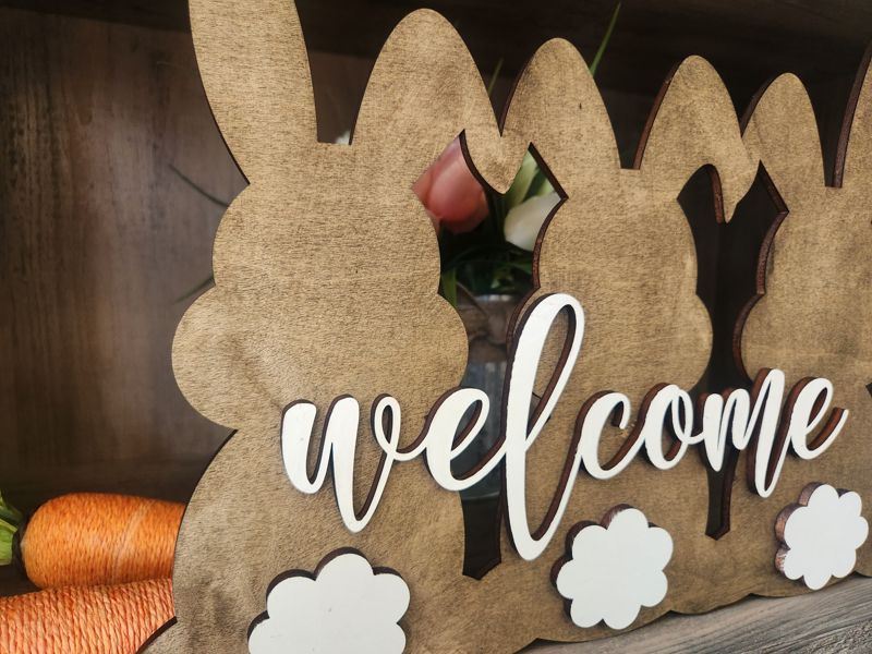Welcome Bunny Sign