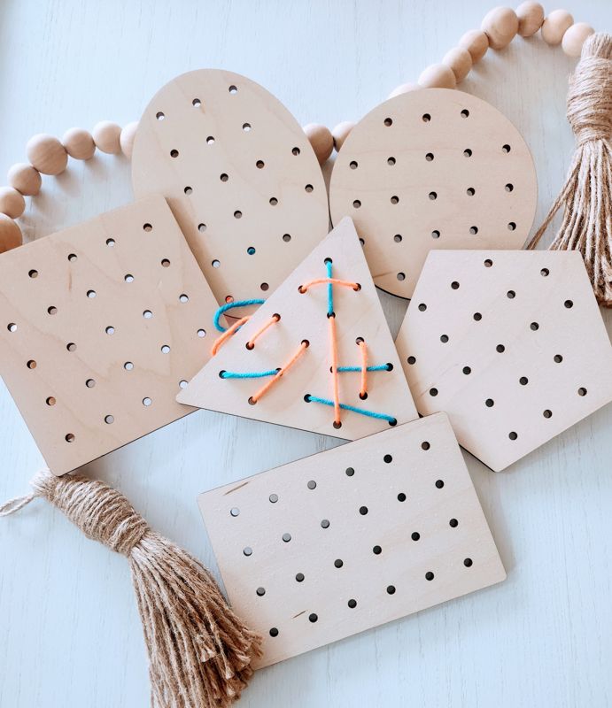 Primary Shapes Yarn Lacing Craft Kit