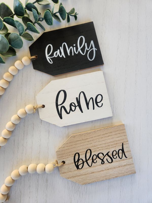 Wood Bead Tags - PAINTED