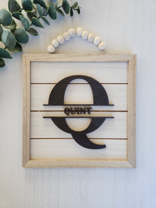 Split Monogram 3D Sign