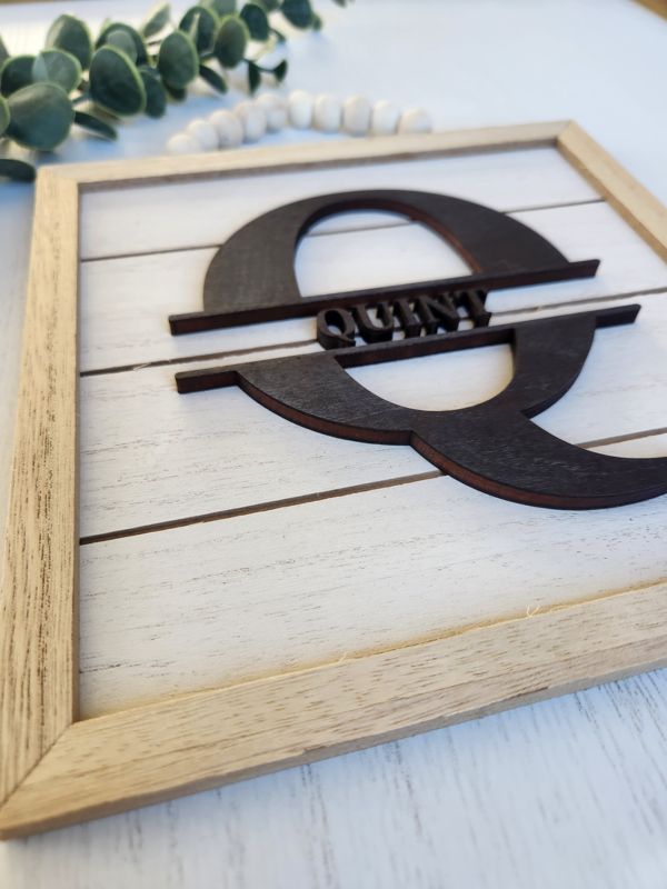 Split Monogram 3D Sign