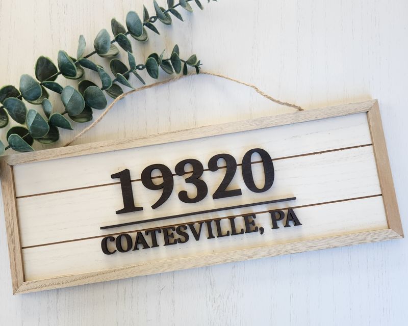 Zip Code 3D Rectangle Sign