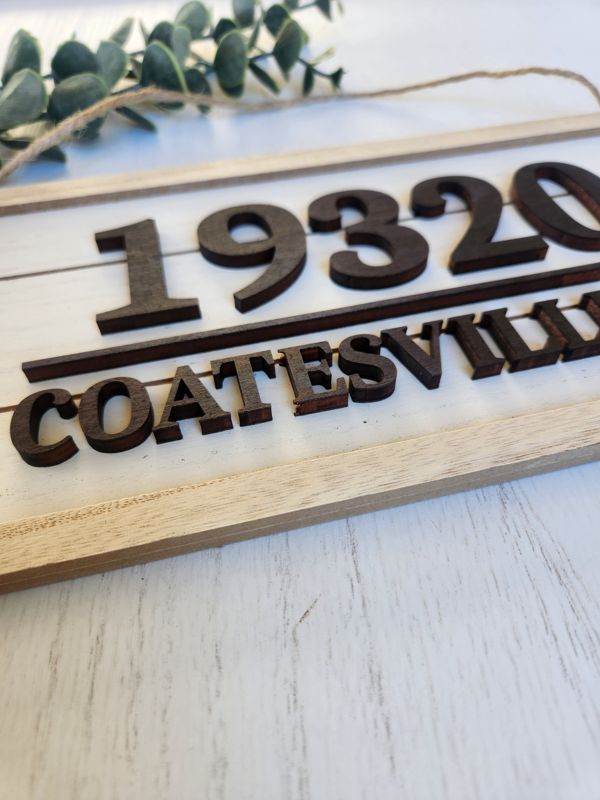 Zip Code 3D Rectangle Sign