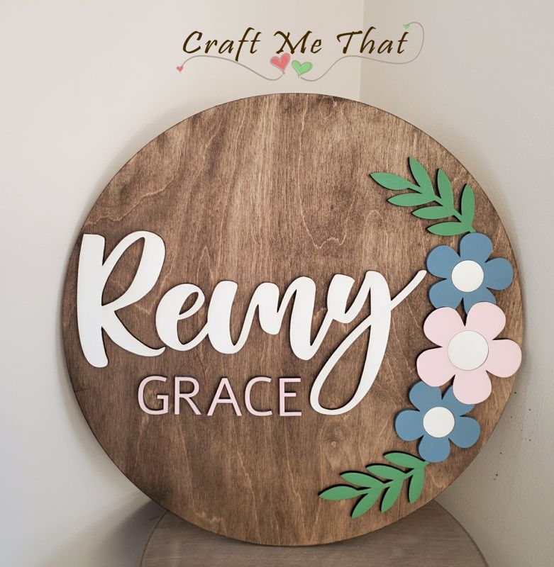 Children's Name Sign With Flowers