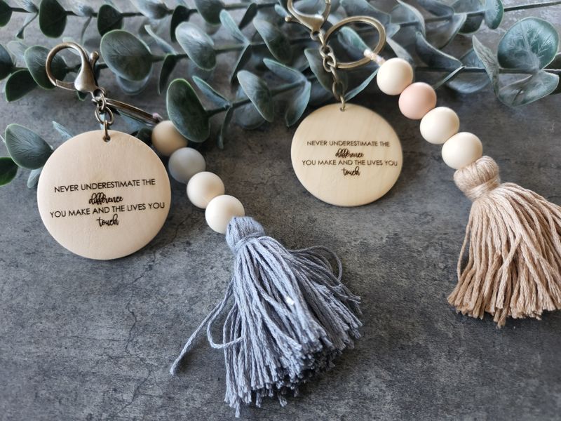 Teacher Beaded Keychain