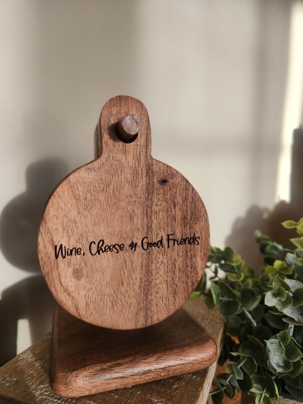 Wood Coaster Set - Wine, Cheese and Friends