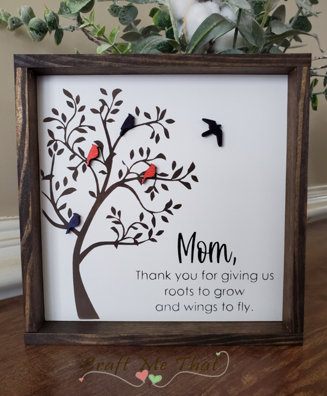Thank You For Giving Us Roots to Grow and Wings to Fly Sign