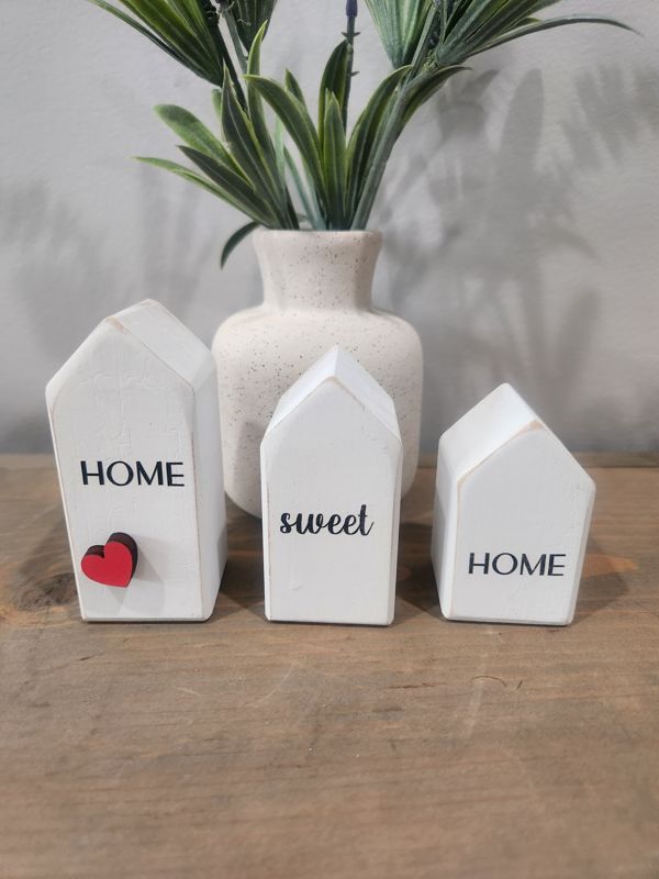 HOME SWEET HOME 3 PIECE HOUSE SET - WHITE