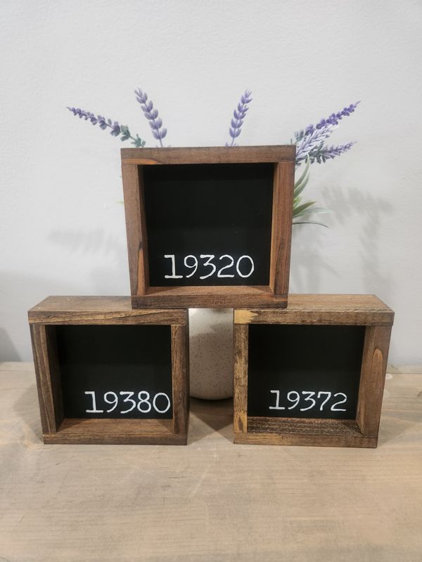 19320 ZIP CODE SIGN 4X4 - BLACK BASE