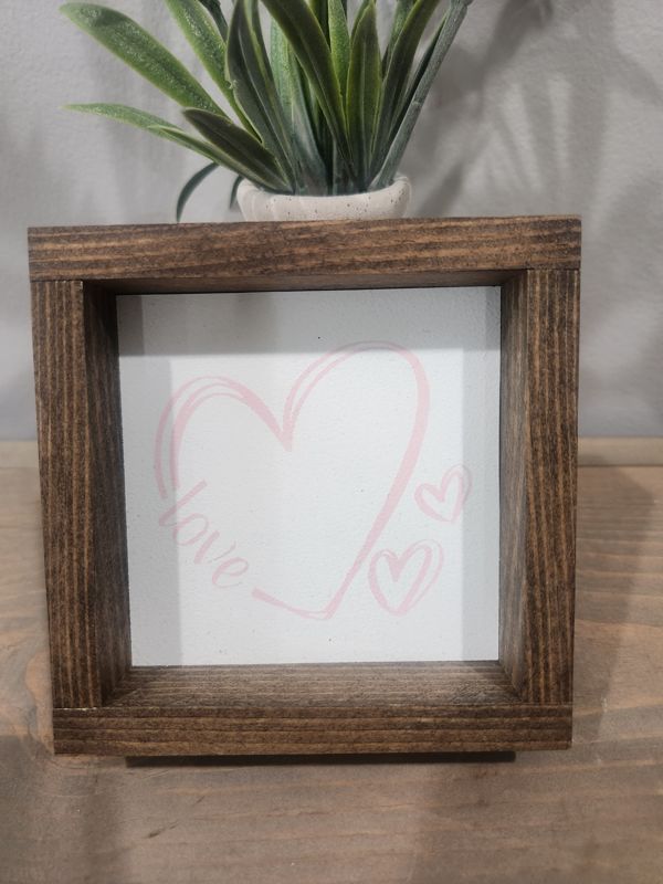 LOVE PINK TWO HEARTS 4X4 SIGN