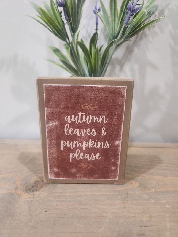 AUTUMN LEAVES AND PUMPKINS PLEASE SIGN