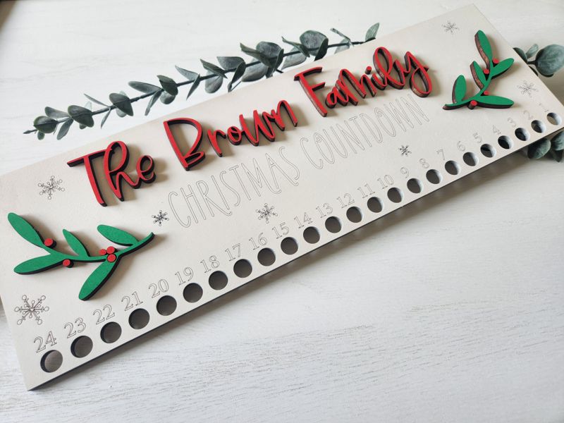 Personalized Candy Cane Christmas Countdown Sign