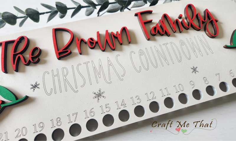 Personalized Candy Cane Christmas Countdown Sign