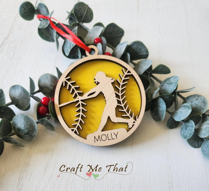 Personalized Softball Ornament