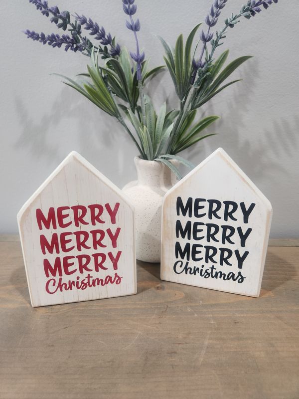 MERRY MERRY MERRY SIGN - RED
