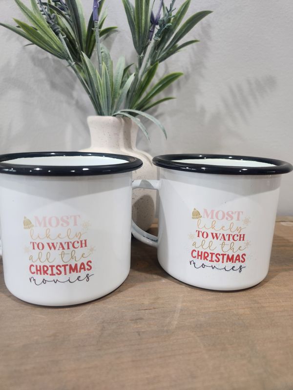 MOST LIKELY TO WATCH CHRISTMAS MOVIES DESIGN CUP