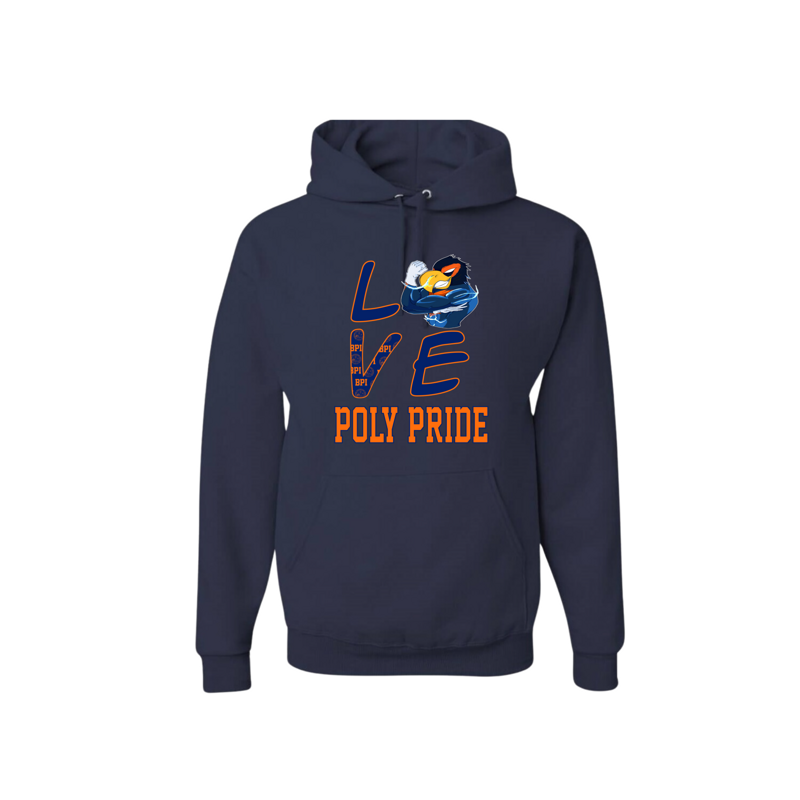 Navy Poly Love Hoody