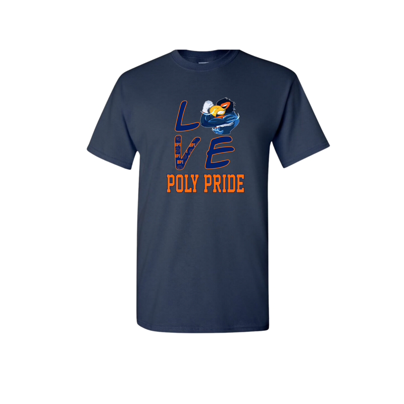 Navy Poly Love Shirt