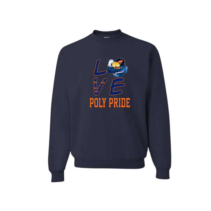 Navy Poly Love Sweatshirt
