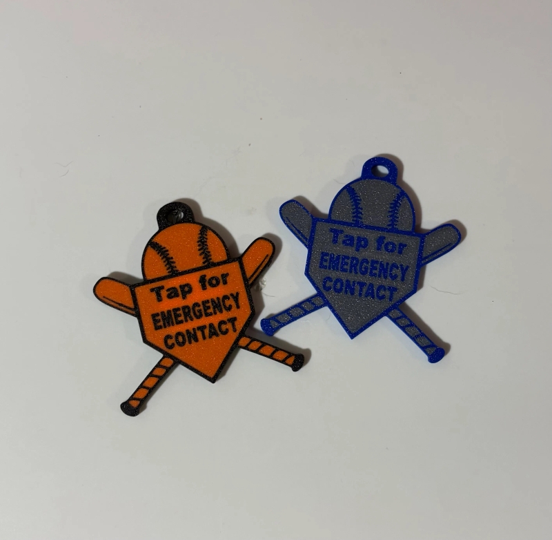 Baseball Themed Bag Tag