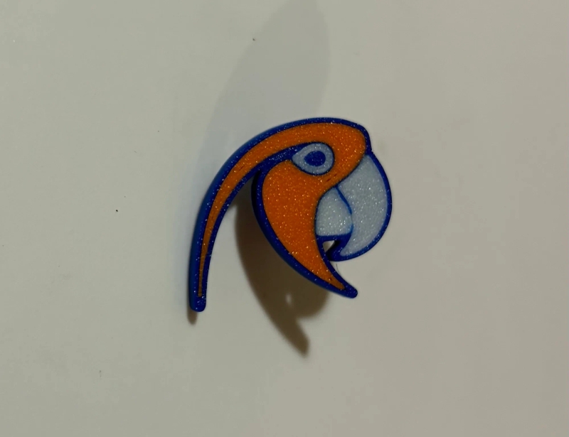 Poly Parrot croc charm