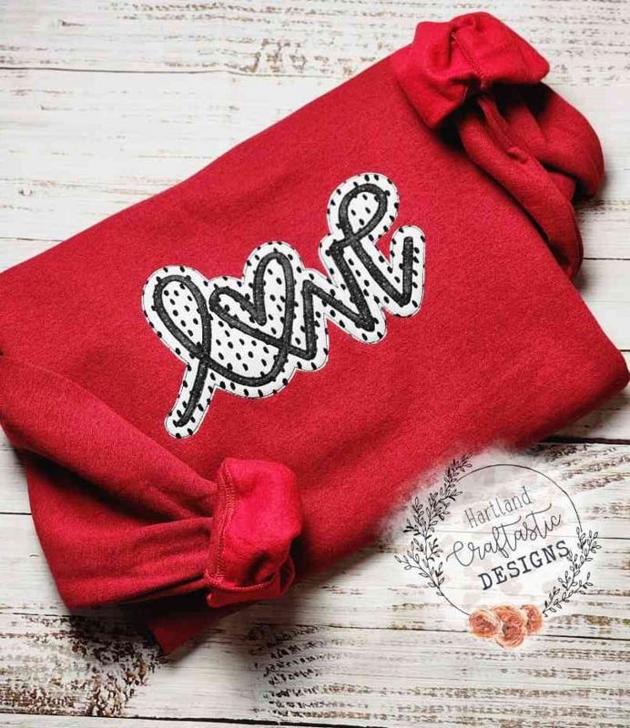 Embroidered Valentines Pullover