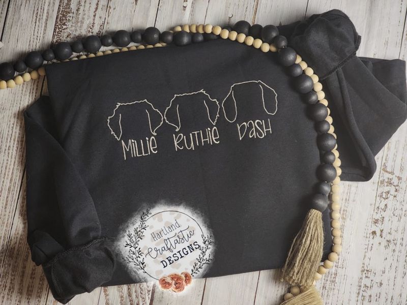 Customized Embriodered Pullover with Dog Breed and Name