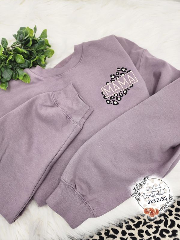 Embroidered Leopard Mama Pullover