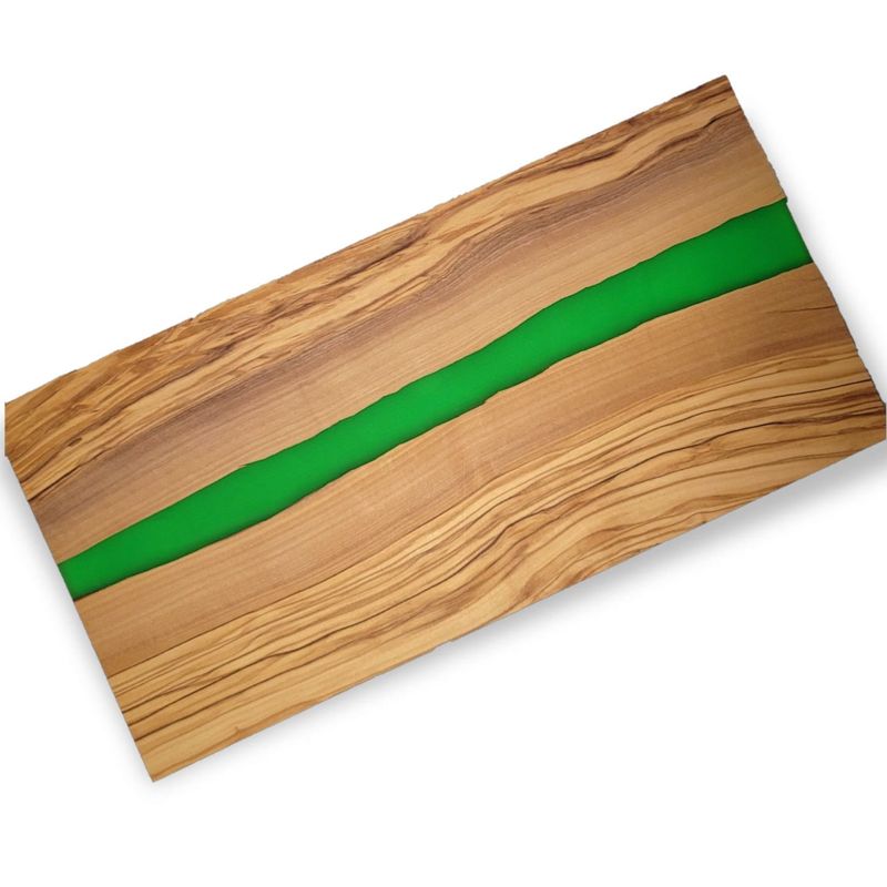 Olive Wood Cutting Board, Large 18" x 9" Olivewood Resin Charcuterie Board, Closing Gift, Wedding Gift, Engagement, Olive Wood Serving Set (Coasters Only, Blue)