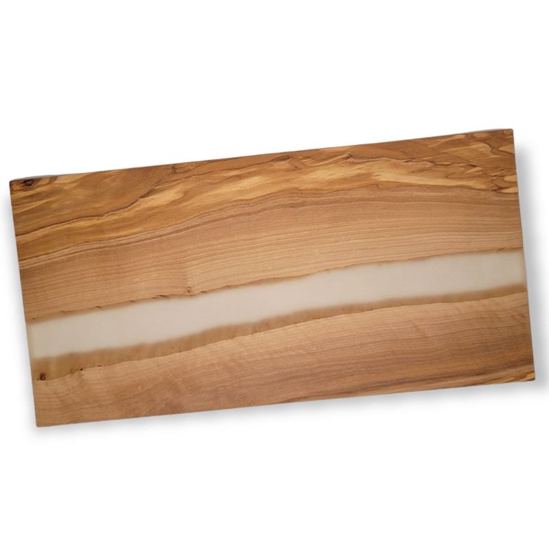 Olive Wood Cutting Board, Large 18" x 9" Olivewood Resin Charcuterie Board, Closing Gift, Wedding Gift, Engagement, Olive Wood Serving Set (Coasters Only, Blue)