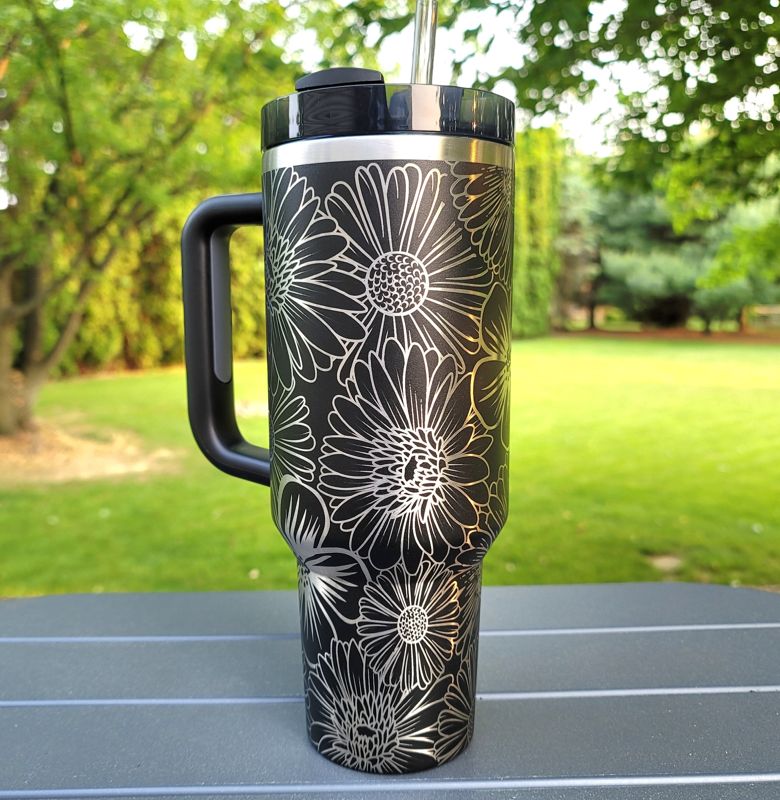 Simple Modern Engraved Tumbler, Sunflower Trek, Wildflower Trek, Liberty Trek, Daisy Trek,Manatee Trek,Butterfly Trek, Aztec Trek,Peony Trek (Aztec Sunflower, 80s Mix Trek)