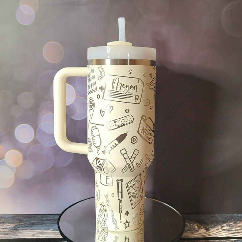 Nurse Stanley, Nursing Engraving, Nurse Tumbler, Hospital, Nurse Themed, RN Tumbler, Nurse Appreciation, Nursing Student,White Coat Ceremony (30oz Fog H2.0, Nurse Only)