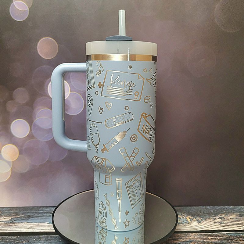Nurse Stanley, Nursing Engraving, Nurse Tumbler, Hospital, Nurse Themed, RN Tumbler, Nurse Appreciation, Nursing Student,White Coat Ceremony (30oz Fog H2.0, Nurse Only)