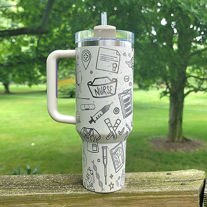Nurse Stanley, Nursing Engraving, Nurse Tumbler, Hospital, Nurse Themed, RN Tumbler, Nurse Appreciation, Nursing Student,White Coat Ceremony (30oz Fog H2.0, Nurse Only)