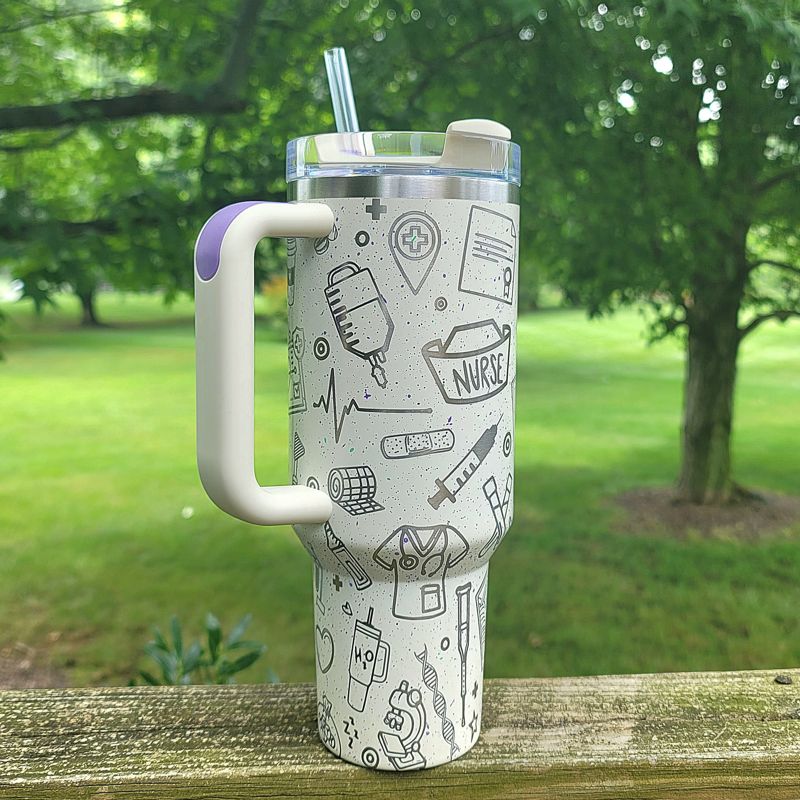 Nurse Stanley, Nursing Engraving, Nurse Tumbler, Hospital, Nurse Themed, RN Tumbler, Nurse Appreciation, Nursing Student,White Coat Ceremony (30oz Fog H2.0, Nurse Only)